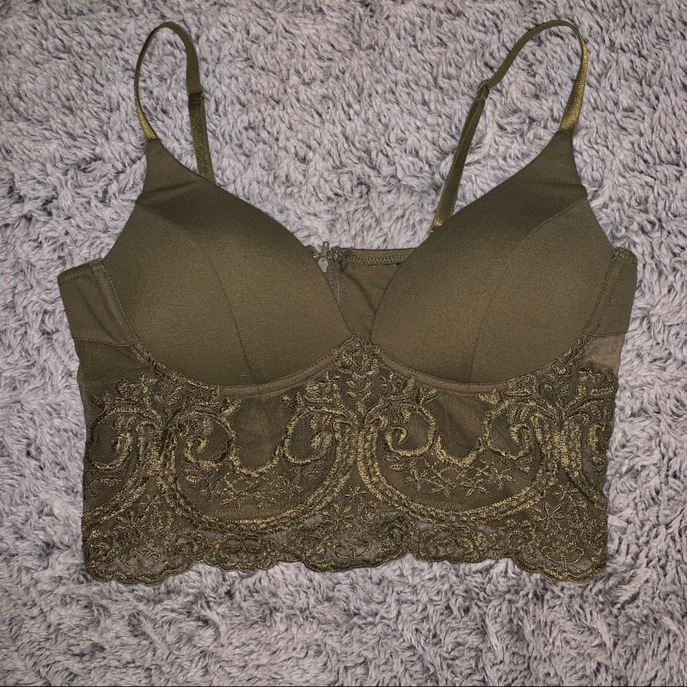 Olive Green Bustier Top